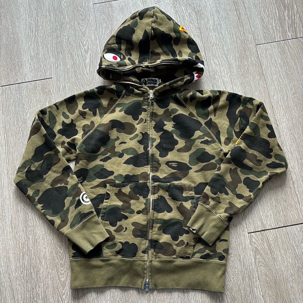 A Bathing Ape camo hoodie